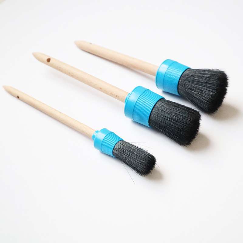 Hot sale round wooden  handles  wall desain detail  painting brush